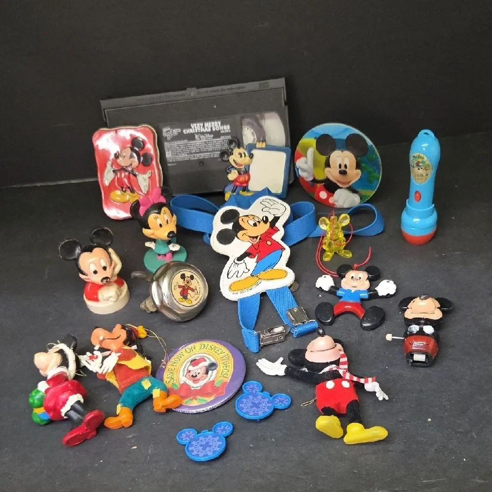 Vintage Walt Disney Mickey Mouse Bicycle Bell w/Clamp With Misc‎ Collectibles